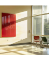 Rote korallenfarbene magnetische Glastafel SMATAB®