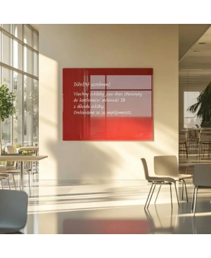 Rote korallenfarbene magnetische Glastafel SMATAB®