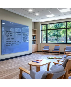 Niebieska ceolinowa szklana magnetyczna tablica SMATAB®