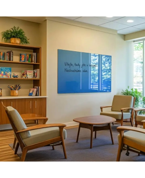 Niebieska ceolinowa szklana magnetyczna tablica SMATAB®