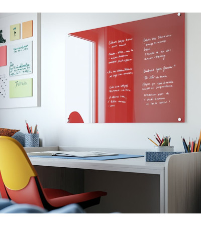 Red coral glass magnetic board for children Smatab®.