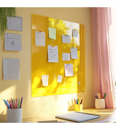 Yellow Neapolitan glass magnetic board for children Smatab®.