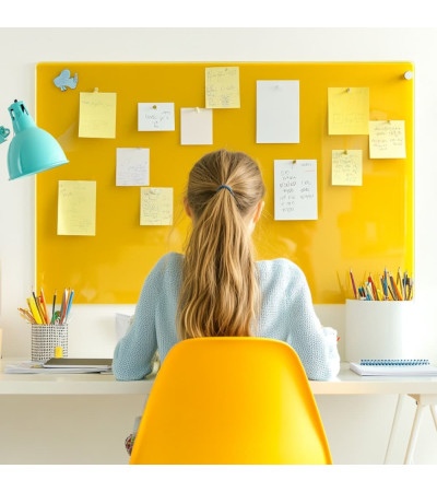 Yellow Neapolitan glass magnetic board for children Smatab®.