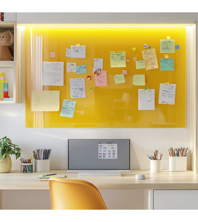 Yellow Neapolitan glass magnetic board for children Smatab®.