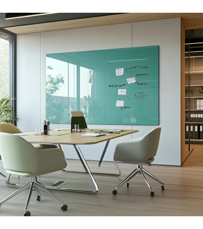 Smatab® Green Emerald Glass Magnetyczna tablica na pinezki
