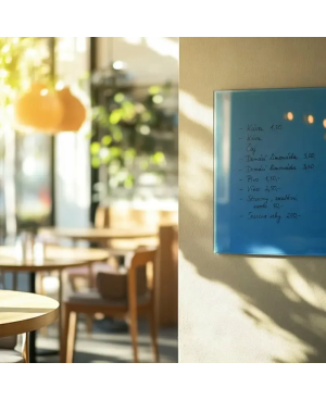 🔵 Blaue coelinfarbene Glastafel für Restaurants | SMATAB®