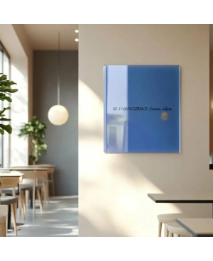 🔵 Niebieska coelinowa szklana tablica do restauracji | SMATAB®