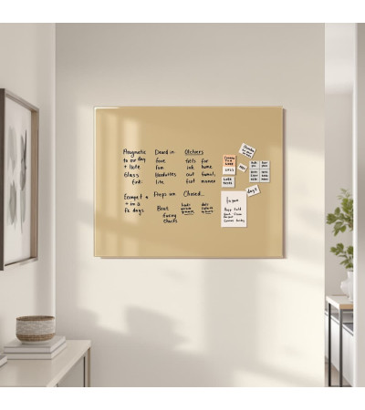 Okara umber Smatab® glass magnetic pin board