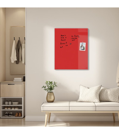 Smatab® Coral Red Glass Magnetic Pin Board