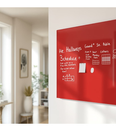 Smatab® Coral Red Glass Magnetic Pin Board