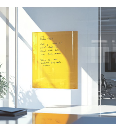 Yellow exotic Smatab® magnetic glass pin board