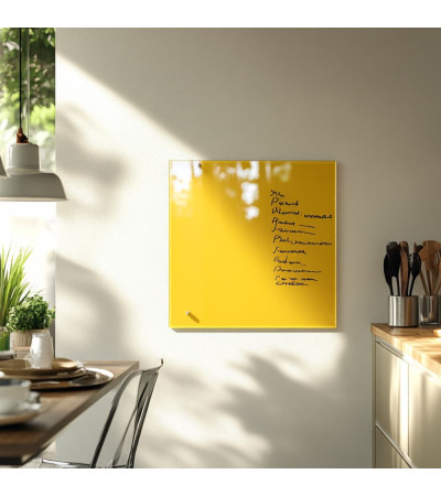 Gelbe exotische Smatab® magnetische Pinnwand aus Glas