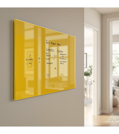 Gelbe exotische Smatab® magnetische Pinnwand aus Glas