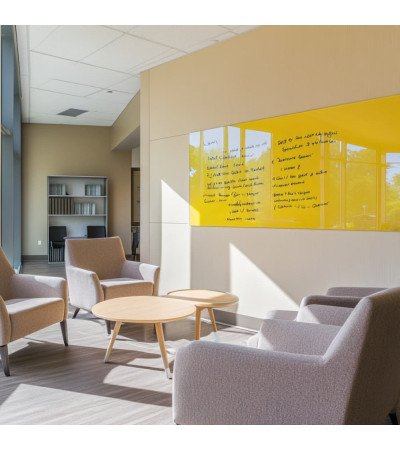 Yellow exotic Smatab® magnetic glass pin board