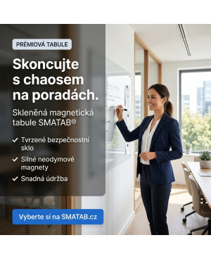Šedá paynova skleněná magnetická tabule Smatab® pro neziskové organizace
