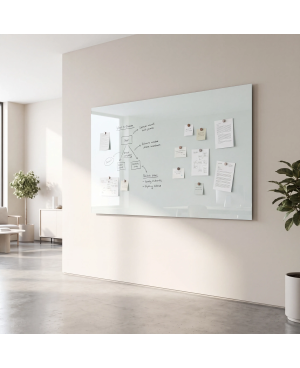 Weiße satinierte Glastafel SMATAB® | Stil und Effizienz im Büro