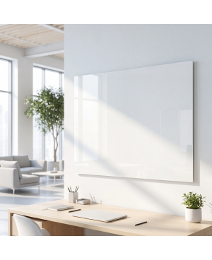 Weiße satinierte Glastafel SMATAB® | Stil und Effizienz im Büro