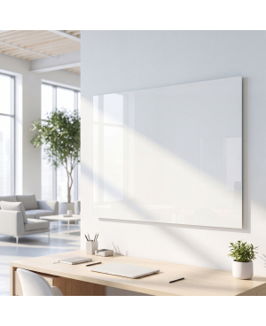 Weiße satinierte Glastafel SMATAB® | Stil und Effizienz im Büro