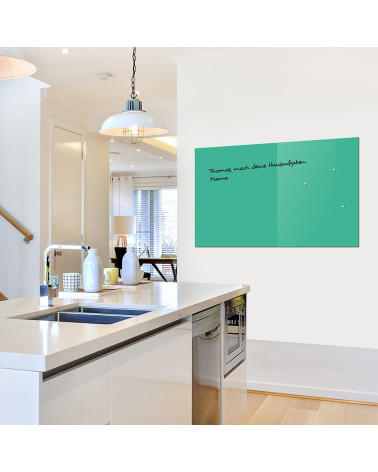 Green Verona glass magnetic board for the kitchen Smatab®.