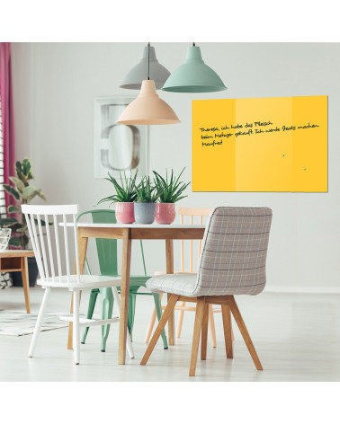 Yellow exotic Smatab® corporate glass magnetic board