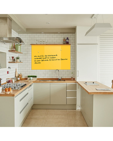 Yellow exotic glass magnetic board for the kitchen Smatab®.