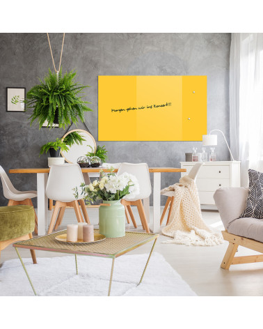 Yellow exotic Smatab® magnetic glass pin board