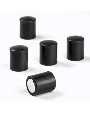 Office magnet OF-2 round plastic black - set of 10