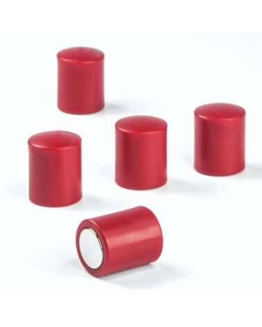 Office magnet OF-2 round plastic red - set of 10