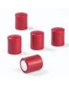 Office magnet OF-2 round plastic red - set of 10