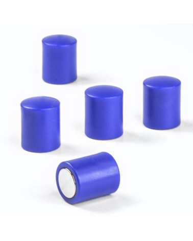 Office magnet OF-2 round plastic blue - set of 10