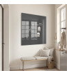 Graue anthrazitfarbene Glas-Magnettafel