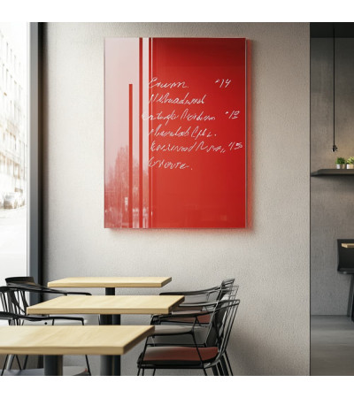 Rote korallenfarbene Glas-Magnettafel
