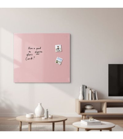 Růžová tělová skleněná magnetická nástěnka