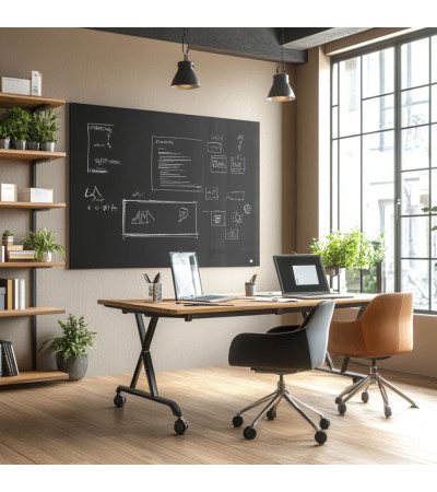 Smatab® anthrazitgraues Arbeits- und Büro-Whiteboard aus Glas