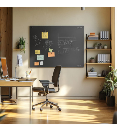 Smatab® anthrazitgraues Arbeits- und Büro-Whiteboard aus Glas