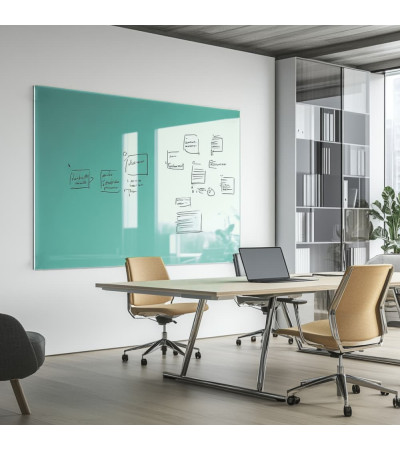 Smatab® emerald green glass whiteboard for work and office