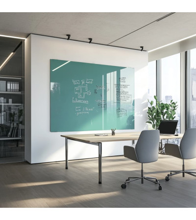 Smatab® emerald green glass whiteboard for work and office
