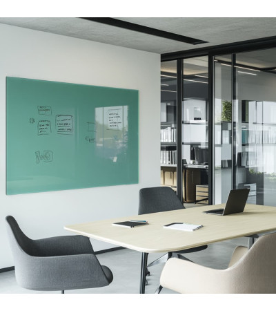 Smatab® emerald green glass whiteboard for work and office