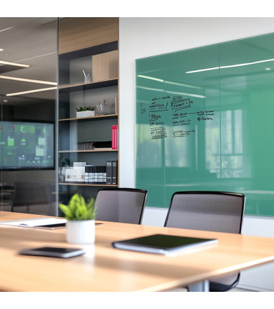 Smatab® emerald green glass whiteboard for work and office
