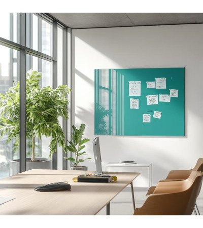 Szklana tablica Smatab® Emerald Green do pracy i biura