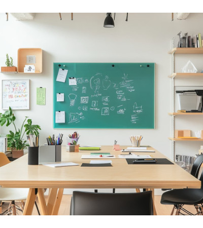 Smatab® smaragdgrünes Glas Whiteboard für Arbeit und Büro