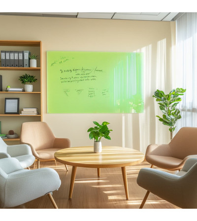 Smatab® pistachio green glass whiteboard for work and office