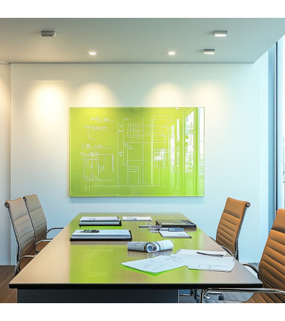 Smatab® pistachio green glass whiteboard for work and office