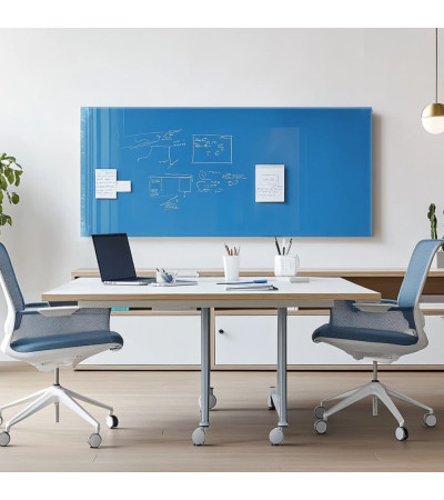 Smatab® blue coeline szklany blat roboczy i tablica do biura
