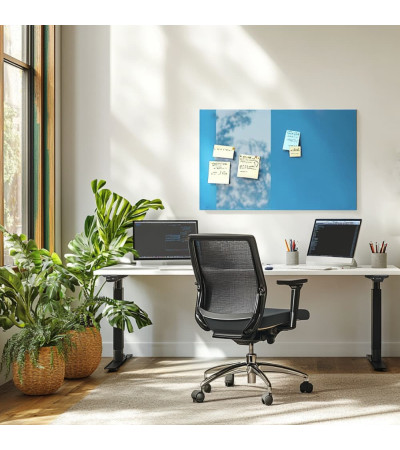 Smatab® blue coeline glass countertop and whiteboard for office