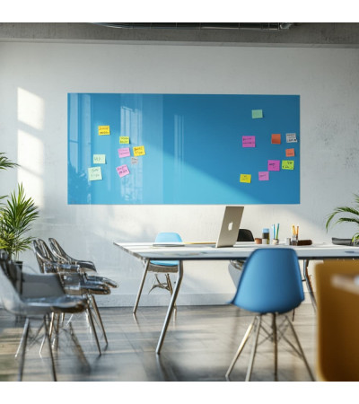 Smatab® blau coeline Glasarbeitsplatte und Whiteboard für das Büro