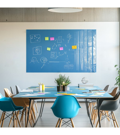 Smatab® blue coeline glass countertop and whiteboard for office