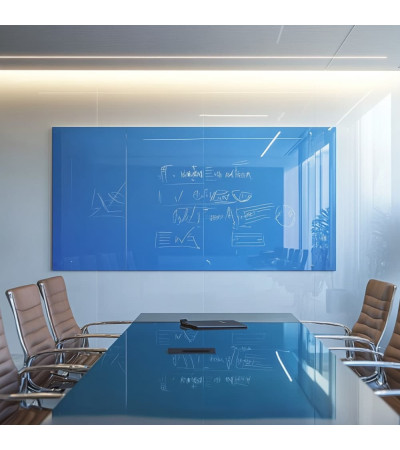 Smatab® blue coeline glass countertop and whiteboard for office