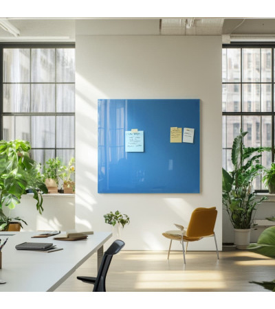 Smatab® blue coeline glass countertop and whiteboard for office