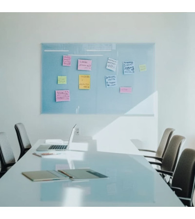 Smatab® royal blue glass work and office whiteboard
